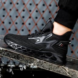 image-Breathable Men Work Safety Shoes Anti-smashing Steel Toe Cap Working Boots Construction Indestructible Work Sneakers Men Shoes