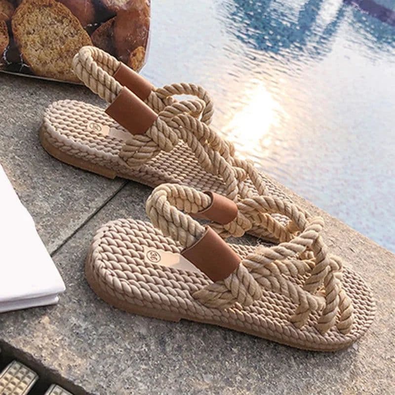 image-Braided Rope Sandals - Sexikinis Swim