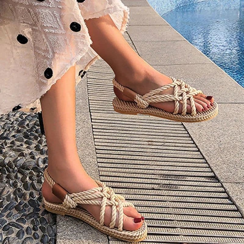 image-Braided Rope Sandals - Sexikinis Swim