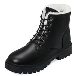 image-2023 Winter Leather Women Winter Boots Thick Wool Warm Women High-heeled Genuine Boot High-quality Female Snow Boots Women Shoes