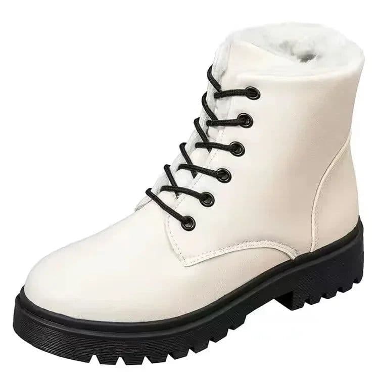 image-2023 Winter Leather Women Winter Boots Thick Wool Warm Women High-heeled Genuine Boot High-quality Female Snow Boots Women Shoes