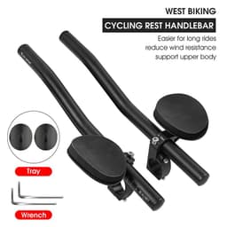 image-WEST BIKING Bicycle Rest TT Handlebar Clip on Aero Bars Handlebar Extension Triathlon Aerobars MTB Road Bike Cycling Handlebars