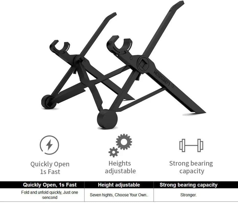 image-NEXSTAND K2 Folding Portable Laptop Stand Viewing Angle/Height Adjustable Quality Aluminum Alloy Bracket