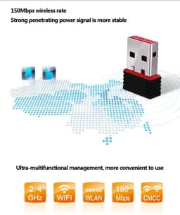 image-TEROW 150Mbps Network Card MT7601 Mini Wireless 2.4G Wifi Adapter WLAN USB2.0 2dBi for Tablet/PC/TV Box/CCTV/Desktop
