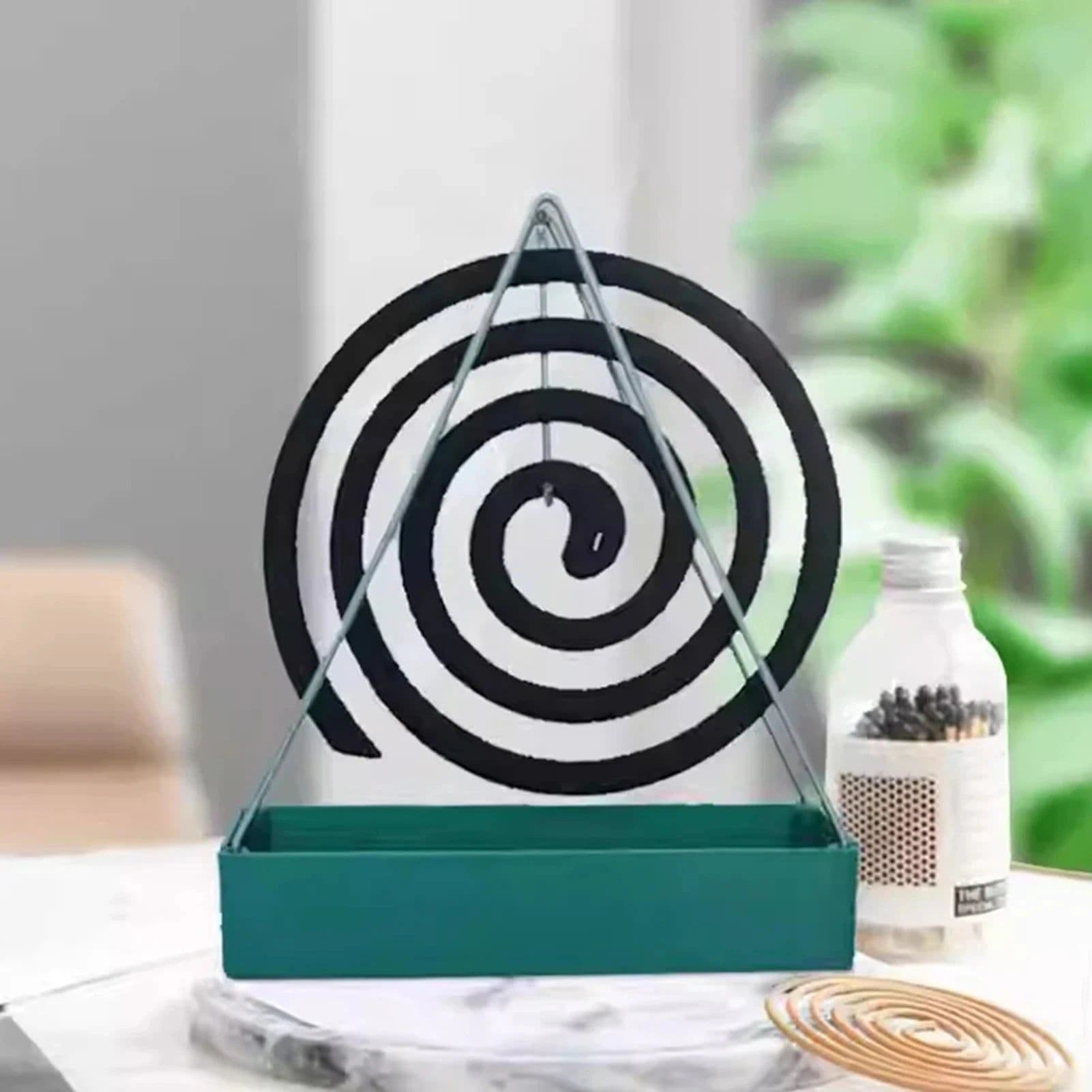 image-Hanging Vertical Mosquito Incense Holder Creative Sandalwood ireproof Coil Mosquito Box Portable Gray Mosquito Incense Base