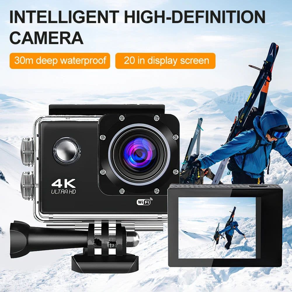image-4K Action Camera 170D Underwater Video Recording Helmet Cam Waterproof 2.0-inch Screen WiFi Sports Camera DV Camcorders Recorder