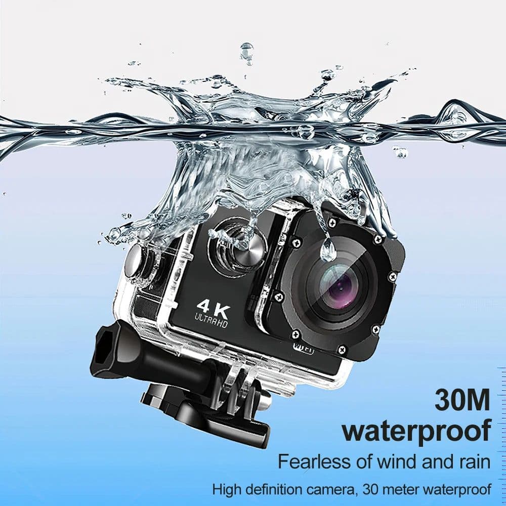 image-4K Action Camera 170D Underwater Video Recording Helmet Cam Waterproof 2.0-inch Screen WiFi Sports Camera DV Camcorders Recorder