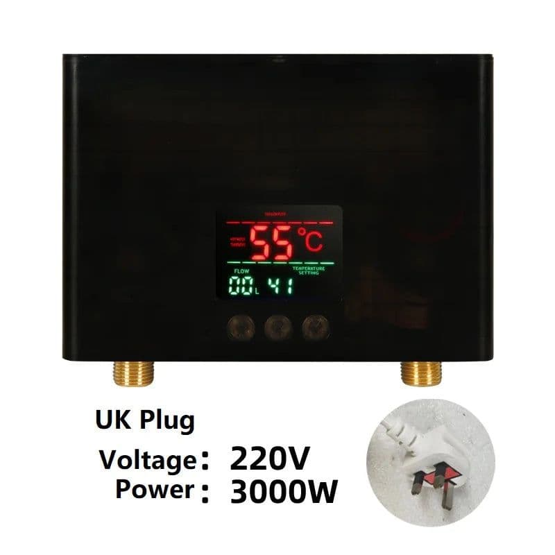 image-110V/220V Instant Water Heater 3000W/5500W Wall-Mounted Electric Heaters for Bathroom Hot Water Shower and Home Kitchen Heating