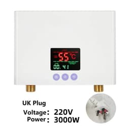 image-110V/220V Instant Water Heater 3000W/5500W Wall-Mounted Electric Heaters for Bathroom Hot Water Shower and Home Kitchen Heating