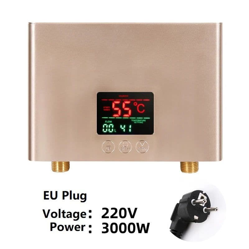 image-110V/220V Instant Water Heater 3000W/5500W Wall-Mounted Electric Heaters for Bathroom Hot Water Shower and Home Kitchen Heating