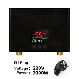 image-110V/220V Instant Water Heater 3000W/5500W Wall-Mounted Electric Heaters for Bathroom Hot Water Shower and Home Kitchen Heating