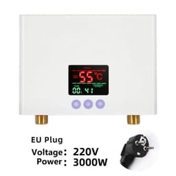 image-110V/220V Instant Water Heater 3000W/5500W Wall-Mounted Electric Heaters for Bathroom Hot Water Shower and Home Kitchen Heating