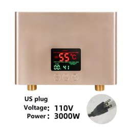 image-110V/220V Instant Water Heater 3000W/5500W Wall-Mounted Electric Heaters for Bathroom Hot Water Shower and Home Kitchen Heating