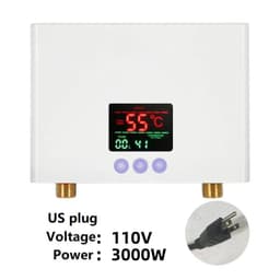 image-110V/220V Instant Water Heater 3000W/5500W Wall-Mounted Electric Heaters for Bathroom Hot Water Shower and Home Kitchen Heating