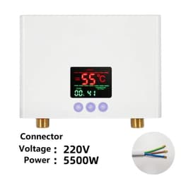 image-110V/220V Instant Water Heater 3000W/5500W Wall-Mounted Electric Heaters for Bathroom Hot Water Shower and Home Kitchen Heating