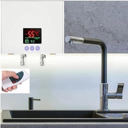 image-110V/220V Instant Water Heater 3000W/5500W Wall-Mounted Electric Heaters for Bathroom Hot Water Shower and Home Kitchen Heating