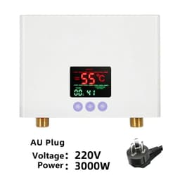 image-110V/220V Instant Water Heater 3000W/5500W Wall-Mounted Electric Heaters for Bathroom Hot Water Shower and Home Kitchen Heating