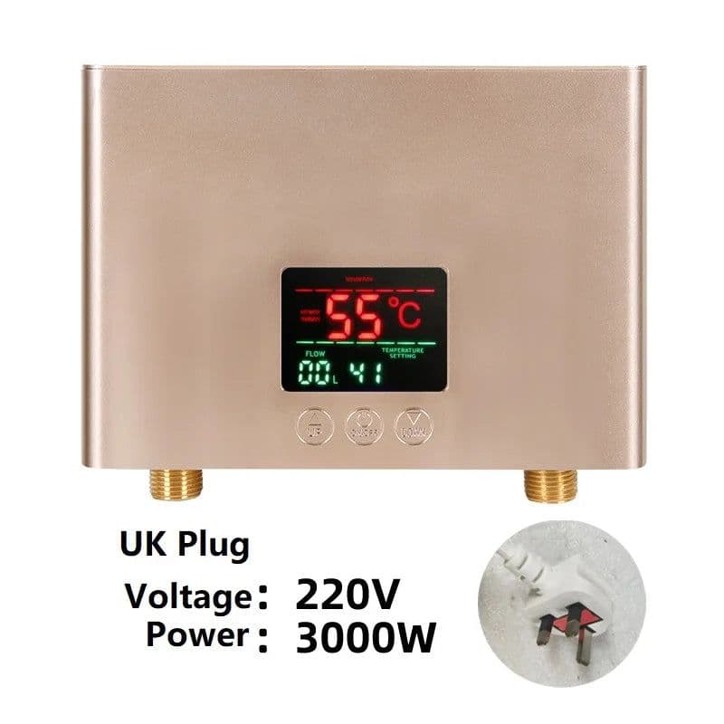 image-110V/220V Instant Water Heater 3000W/5500W Wall-Mounted Electric Heaters for Bathroom Hot Water Shower and Home Kitchen Heating