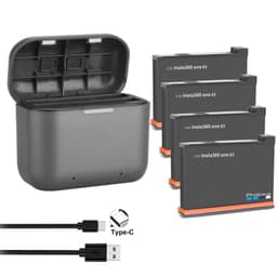 image-2200mAh For Insta360 ONE X3 Battery+2 Card Slot Battery Charging Box 360 Panoramic Action Camera Batteries Accessories