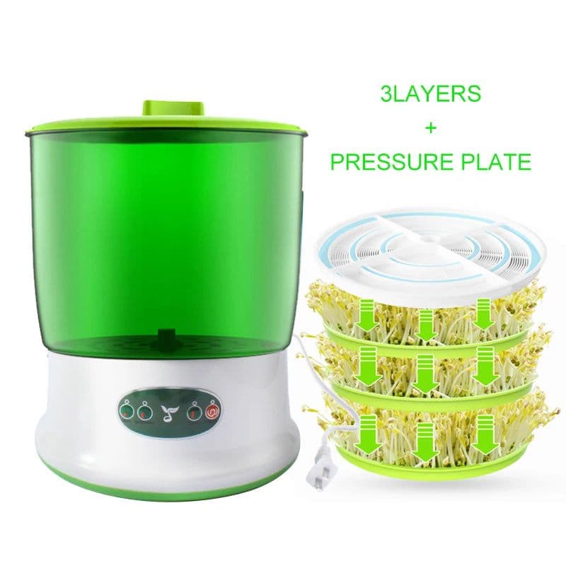 image-Intelligent Bean Sprouts Maker Thermostat Green Vegetable Seeds Growth Bucket Automatic Electric Sprout Buds Germinator Machine