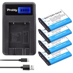 image-1800mAh Li-40B Li-42B EN-EL10 Battery + LCD Charger for Olympus Li 40B 42B, Nikon EN EL10, FinePix XP70 XP60 XP50 T550
