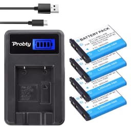 image-1800mAh Li-40B Li-42B EN-EL10 Battery + LCD Charger for Olympus Li 40B 42B, Nikon EN EL10, FinePix XP70 XP60 XP50 T550