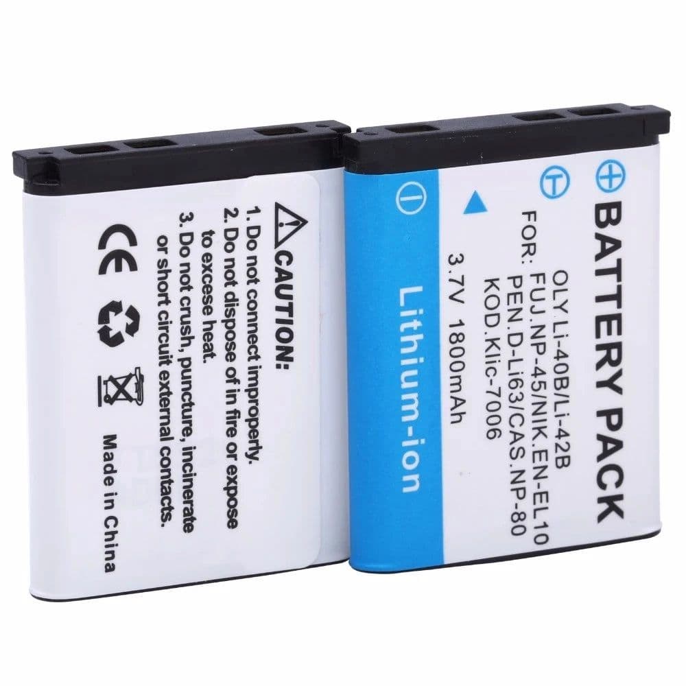 image-1800mAh Li-40B Li-42B EN-EL10 Battery + LCD Charger for Olympus Li 40B 42B, Nikon EN EL10, FinePix XP70 XP60 XP50 T550