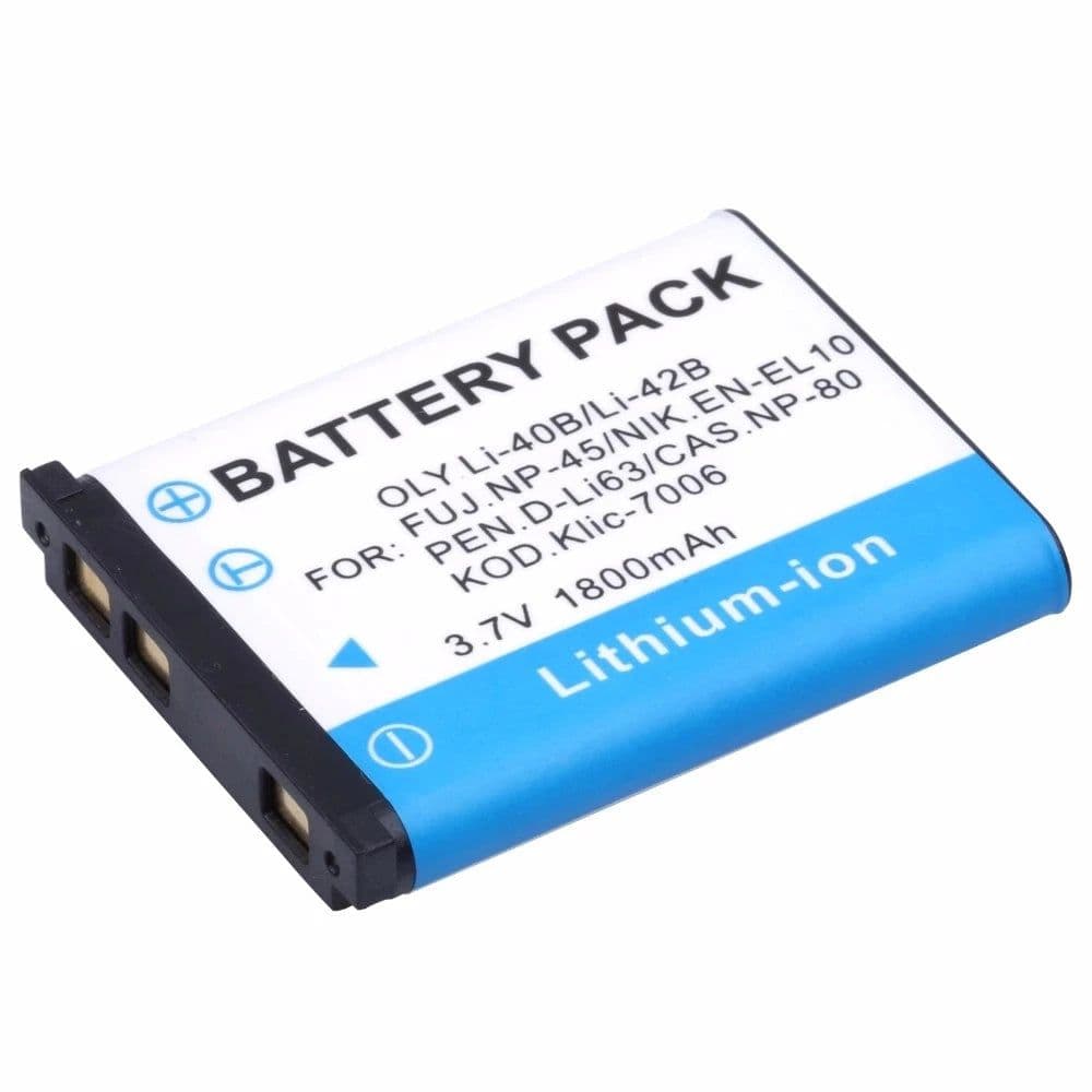 image-1800mAh Li-40B Li-42B EN-EL10 Battery + LCD Charger for Olympus Li 40B 42B, Nikon EN EL10, FinePix XP70 XP60 XP50 T550
