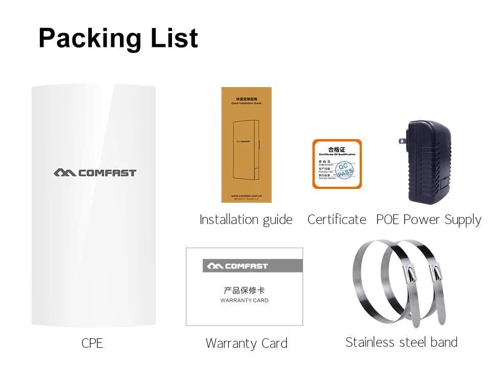 image-1KM WIFI Range Wireless Outdoor CPE Router Extender 2.4G 300Mbps WiFi Bridge Access Point AP Antenna WI-FI Repeater CF-E130N