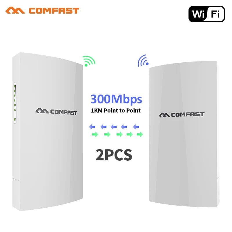 image-1KM WIFI Range Wireless Outdoor CPE Router Extender 2.4G 300Mbps WiFi Bridge Access Point AP Antenna WI-FI Repeater CF-E130N