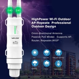 image-Wavlink N300 High Power Outdoor Weatherproof 30dbm Wireless Wifi Router/AP Repeater/Extender 2.4G 15KV Outer Detachable Antenna