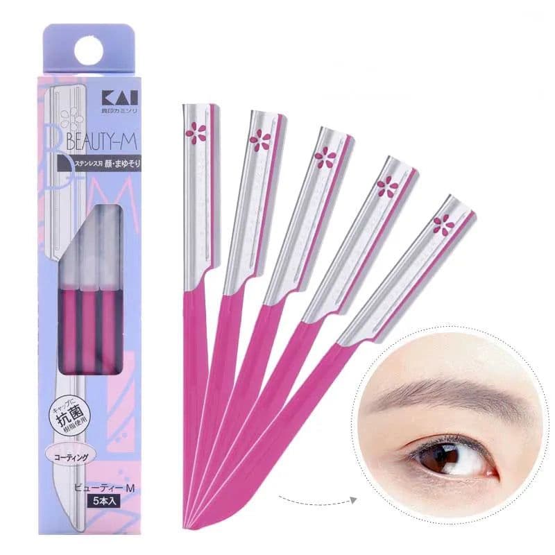 image-3/5pcs Eyebrow Epilator Sets for Women Makeup Beauty Eyebrows Hair Removal Styling Tool Steel Blade Facial Sourcil Razor Trimmer
