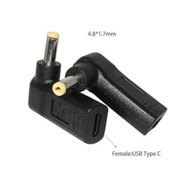 image-Laptop Power Adapter Connector Dc Plug USB Type C Female to Universal Male Jack Converter for Hp Dell Asus Acer Lenovo Notebook