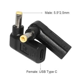 image-Laptop Power Adapter Connector Dc Plug USB Type C Female to Universal Male Jack Converter for Hp Dell Asus Acer Lenovo Notebook