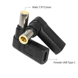 image-Laptop Power Adapter Connector Dc Plug USB Type C Female to Universal Male Jack Converter for Hp Dell Asus Acer Lenovo Notebook