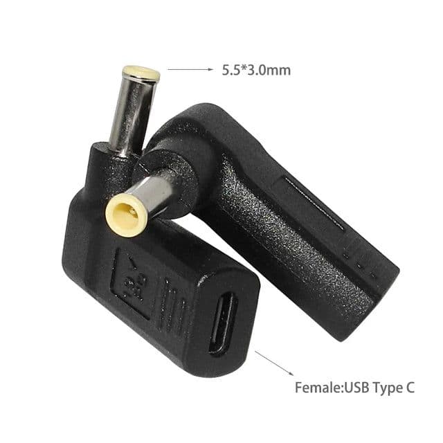 image-Laptop Power Adapter Connector Dc Plug USB Type C Female to Universal Male Jack Converter for Hp Dell Asus Acer Lenovo Notebook