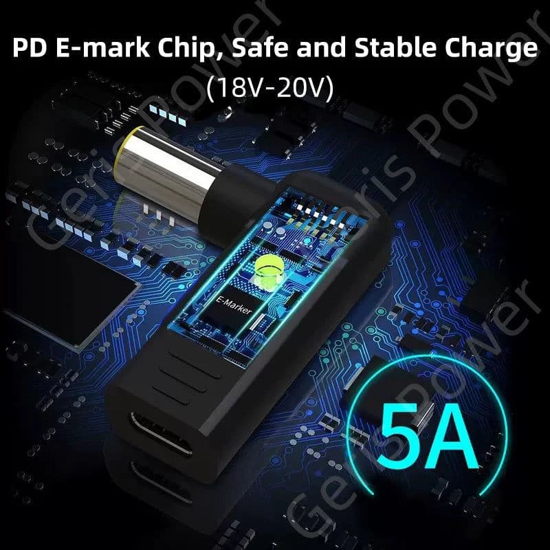 image-Laptop Power Adapter Connector Dc Plug USB Type C Female to Universal Male Jack Converter for Hp Dell Asus Acer Lenovo Notebook