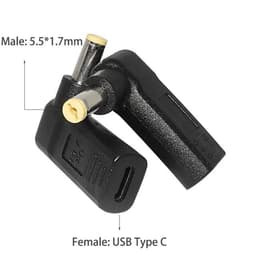 image-Laptop Power Adapter Connector Dc Plug USB Type C Female to Universal Male Jack Converter for Hp Dell Asus Acer Lenovo Notebook