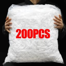 image-50/100/200pcs Disposable Shower Cap Elastic Plastic Wrap Covers Food Non-woven Bath Hat Waterproof Shower Cap Kitchen Products