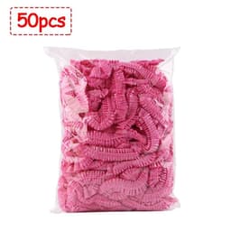 image-50/100/200pcs Disposable Shower Cap Elastic Plastic Wrap Covers Food Non-woven Bath Hat Waterproof Shower Cap Kitchen Products