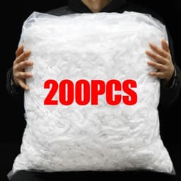 image-50/100/200pcs Disposable Shower Cap Elastic Plastic Wrap Covers Food Non-woven Bath Hat Waterproof Shower Cap Kitchen Products