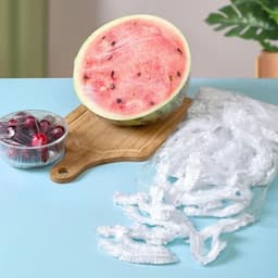 image-50/100/200pcs Disposable Shower Cap Elastic Plastic Wrap Covers Food Non-woven Bath Hat Waterproof Shower Cap Kitchen Products