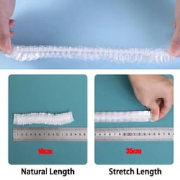 image-50/100/200pcs Disposable Shower Cap Elastic Plastic Wrap Covers Food Non-woven Bath Hat Waterproof Shower Cap Kitchen Products