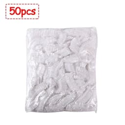 image-50/100/200pcs Disposable Shower Cap Elastic Plastic Wrap Covers Food Non-woven Bath Hat Waterproof Shower Cap Kitchen Products