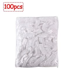 image-50/100/200pcs Disposable Shower Cap Elastic Plastic Wrap Covers Food Non-woven Bath Hat Waterproof Shower Cap Kitchen Products