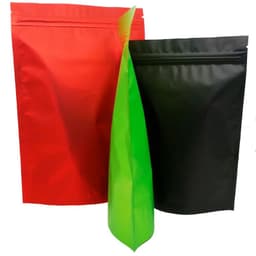 image-100pcs Standing Up Aluminum Foil Zip Lock Bags Matt Finish in Black/Red/Green Color - Zipper Close Grocery Plastic Packing Pouch
