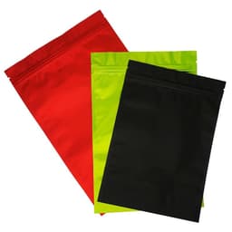 image-100pcs Standing Up Aluminum Foil Zip Lock Bags Matt Finish in Black/Red/Green Color - Zipper Close Grocery Plastic Packing Pouch