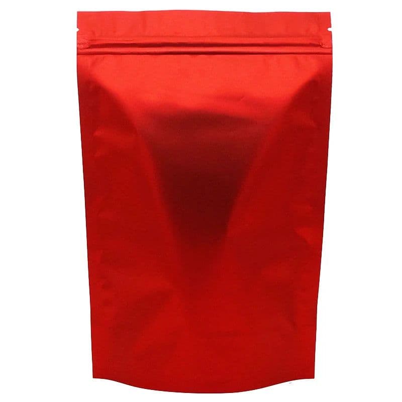 image-100pcs Standing Up Aluminum Foil Zip Lock Bags Matt Finish in Black/Red/Green Color - Zipper Close Grocery Plastic Packing Pouch