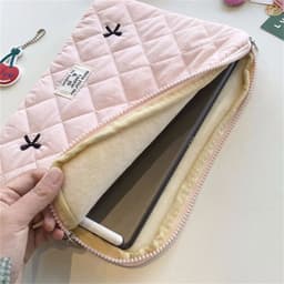 image-Cute Bow Embroidery Computer Bag Tablet Sleeve Case 11 13.3 14 15.6 Inch Women Laptop Sleeves for Macbook Ipad HP ASUS Xiaomi
