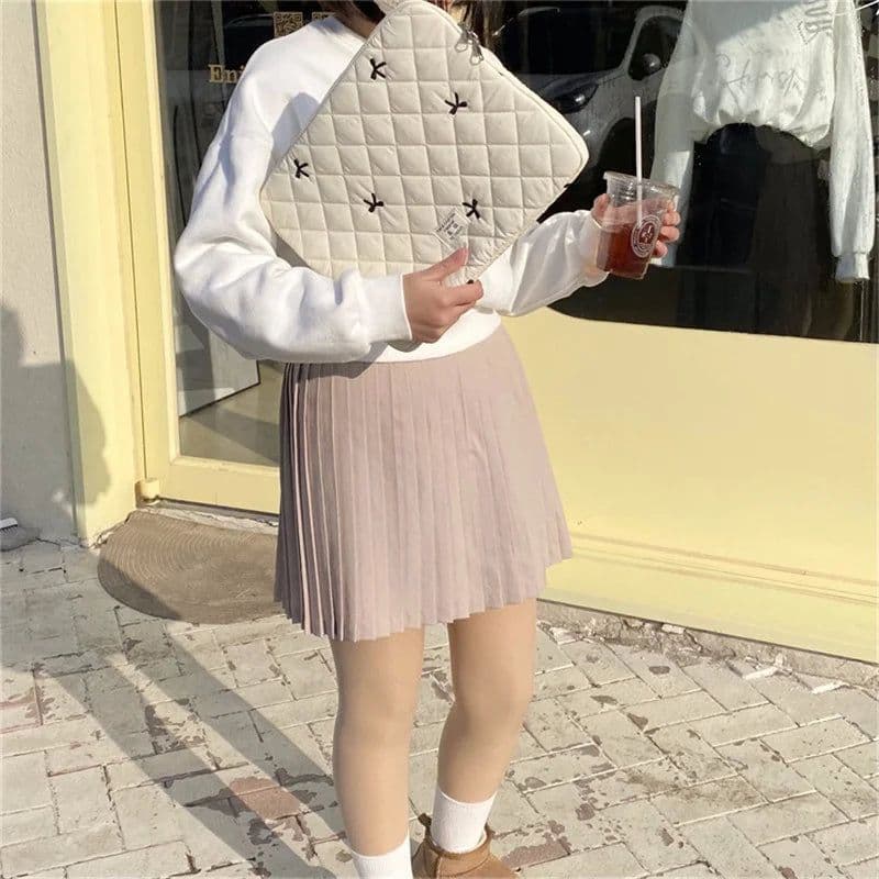 image-Cute Bow Embroidery Computer Bag Tablet Sleeve Case 11 13.3 14 15.6 Inch Women Laptop Sleeves for Macbook Ipad HP ASUS Xiaomi
